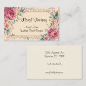 Ouderwetse bloemen en Lijst Visitekaartje (Voorkant / Achterkant)