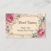 Ouderwetse bloemen en Lijst Visitekaartje (Voorkant)