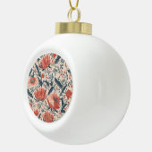 Ouderwetse Bloemen Keramische Bal Ornament (Rechts)