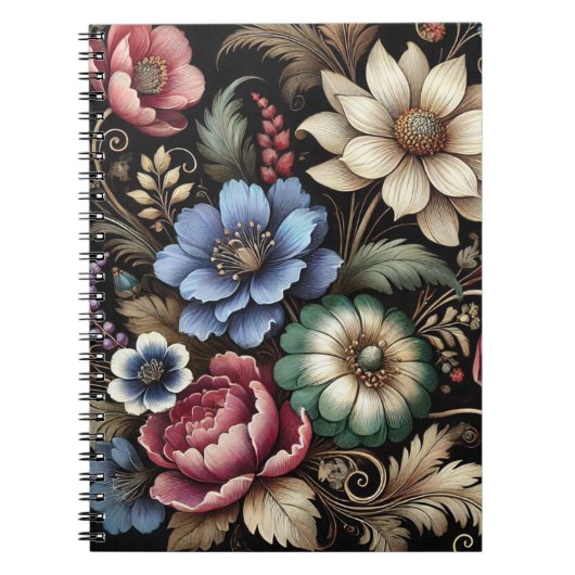 Ouderwetse Bloemen Notitieboek (Voorkant)