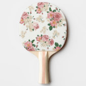 Ouderwetse bloemen op wit tafeltennisbatje (Achterkant)