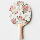Ouderwetse bloemen op wit tafeltennisbatje (Voorkant)
