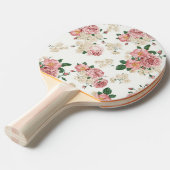 Ouderwetse bloemen op wit tafeltennisbatje (Voorkant Gekanteld)