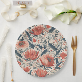 Ouderwetse Bloemen Papieren Bordje