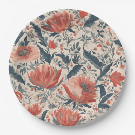 Ouderwetse Bloemen Papieren Bordje