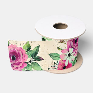 Ouderwetse Bloemen Satijnen Lint