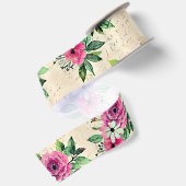 Ouderwetse Bloemen Satijnen Lint (Achterkant)
