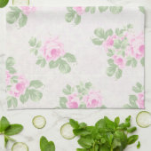 Ouderwetse bloemenge chic roze rozen theedoek (Gevouwen)