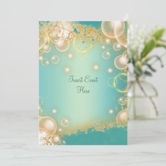 Ouderwetse bloemenopeenvolging parels elegante bru kaart (Staand voorkant)