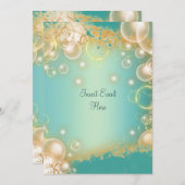 Ouderwetse bloemenopeenvolging parels elegante bru kaart (Voorkant / Achterkant)