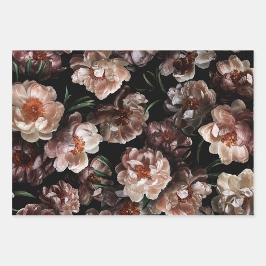 Ouderwetse bloemenRozen Inpakpapier Vel (Voorkant 2)