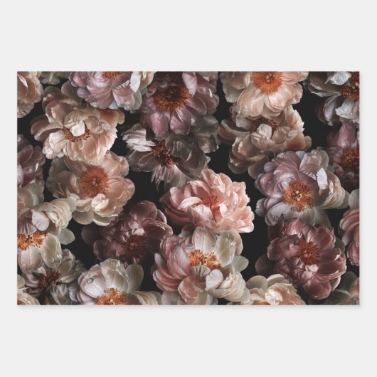 Ouderwetse bloemenRozen Inpakpapier Vel (Voorkant)