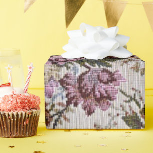 ouderwetse bloemenstof cadeaupapier