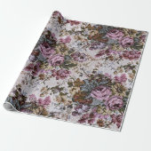 ouderwetse bloemenstof cadeaupapier (Uitgerold)