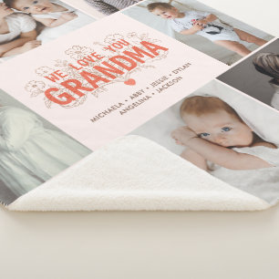 Ouderwetse Bloemenweelde Wij Houden van Jou Oma 8- Sherpa Deken