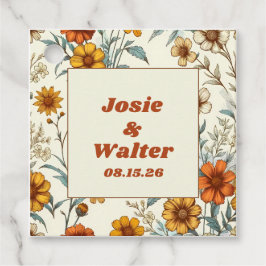 Ouderwetse Bloemige 70-er Jaren Geïnspireerde Tijd Bedankjes Labels