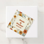 Ouderwetse Bloemige 70-er Jaren Geïnspireerde Tijd Bedankjes Labels (In situ)