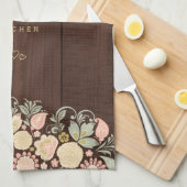 Ouderwetse bloemige elegante rustieke country theedoek (Quarter Fold)