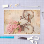 Ouderwetse bloemige fietsontwerp, Retro Tissuepapier (Craft)