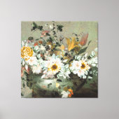 Ouderwetse bloemige herfst achtergrond canvas afdruk (Voorkant)
