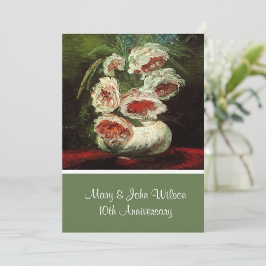 Ouderwetse bloemige jubileumviering, Van Gogh Kaart (Staand voorkant)