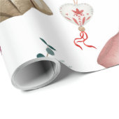 Ouderwetse bloemige Kerst Comfort Vakantie Seizoen Cadeaupapier (Rol Hoek)