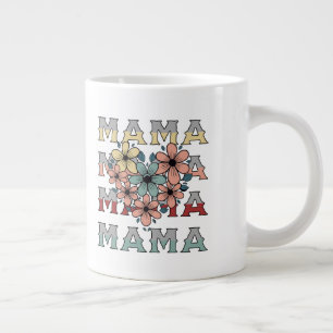 Ouderwetse bloemige mama-design grote koffiekop