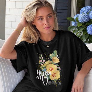 Ouderwetse bloemige menselijkheid liefde mededogen t-shirt