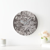 Ouderwetse Bloemige Moderne Ivoren & Grijs Botanis Grote Klok (Huis)