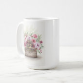 Ouderwetse bloemige oma sentimentele cadeau koffiemok (Voorkant links)