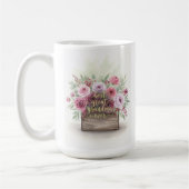 Ouderwetse bloemige oma sentimentele cadeau koffiemok (Links)