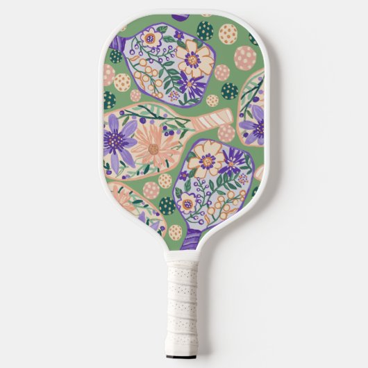 Ouderwetse bloemige pickleball-ontwerp pickleball paddle (Achterkant)