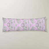 Ouderwetse bloemige roze toile de jouy Bruidsdouch Lichaamskussen (Achterkant)