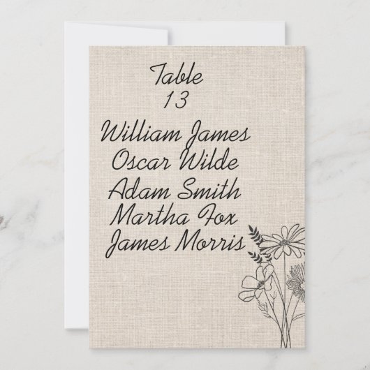 Ouderwetse Bloemige Rustieke Bruiloft Aankondiging (Voorkant)