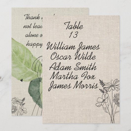 Ouderwetse Bloemige Rustieke Bruiloft Aankondiging (Voorkant / Achterkant)