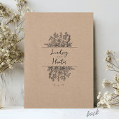 Ouderwetse Bloemige Rustieke Kraft Boho Monogram H Save The Date