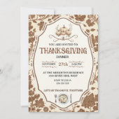 Ouderwetse Bloemige Thanksgiving Kaart (Voorkant)