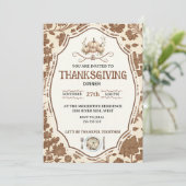 Ouderwetse Bloemige Thanksgiving Kaart (Staand voorkant)