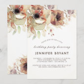 Ouderwetse bloemige waterverf herfst verjaardagsfe kaart (Voorkant / Achterkant)