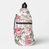 Ouderwetse bloempatroon met rozen sling bag (Voorkant)