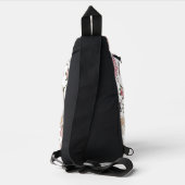 Ouderwetse bloempatroon met rozen sling bag (Achterkant)