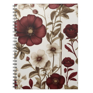 Ouderwetse bloempatroon notitieboek