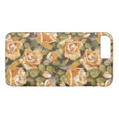 Ouderwetse bloempatroon van gele rozen Case-Mate iPhone case (Achterkant (Horizontaal))