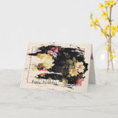 ouderwetse bloempatroon voor verjaardag kaart (Gele Bloem)