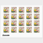 Ouderwetse bloemrozen elegante sticker (Vel)