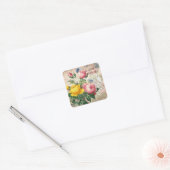 Ouderwetse bloemrozen elegante sticker (Envelop)