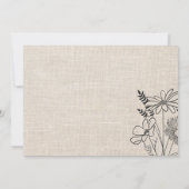 Ouderwetse bloemrustiek bedankkaart (Achterkant)