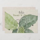 Ouderwetse bloemrustiek bedankkaart (Voorkant / Achterkant)