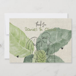 Ouderwetse bloemrustiek bedankkaart