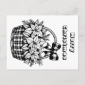 Ouderwetse Boerderij Kerst Kleurplaat Briefkaart (Achterkant)